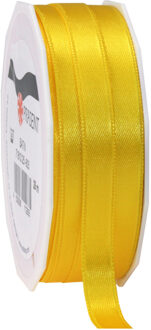 Cadeaulint Satijn - 1 cm x 25 meter - geel - cadeaus inpakken - sierlint