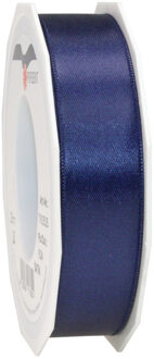 Cadeaulint Satijn - 2.5 cm x 25 meter - donkerblauw - cadeaus inpakken - sierlint