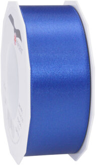 Cadeaulint Satijn - 4 cm x 25 meter - blauw - cadeaus inpakken - sierlint