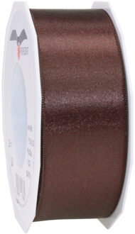 Cadeaulint Satijn - 4 cm x 25 meter - bruin - cadeaus inpakken - sierlint