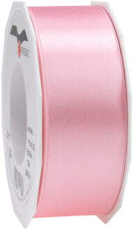 Cadeaulint Satijn - 4 cm x 25 meter - roze - cadeaus inpakken - sierlint