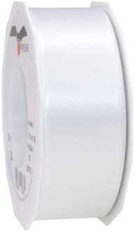 Cadeaulint Satijn - 4 cm x 25 meter - wit - cadeaus inpakken - sierlint