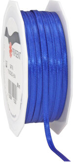 Cadeaulint/sierlint Satijn - 0.3 cm x 50 meter - Blauw - cadeaus inpakken - decoratie