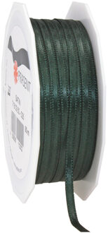 Cadeaulint/sierlint Satijn - 0.3 cm x 50 meter - Donker Groen - cadeaus inpakken - decoratie