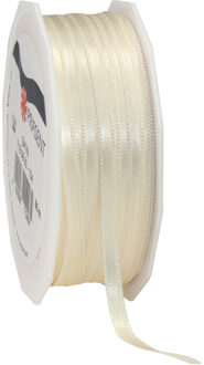 Cadeaulint/sierlint Satijn - 0.6 cm x 50 meter - creme wit - cadeaus inpakken - decoratie