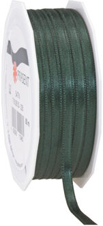 Cadeaulint/sierlint Satijn - 0.6 cm x 50 meter - Donker Groen - cadeau - Cadeaulinten