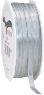 Cadeaulint/sierlint Satijn - 0.6 cm x 50 meter - grijs - cadeaus inpakken - decoratie