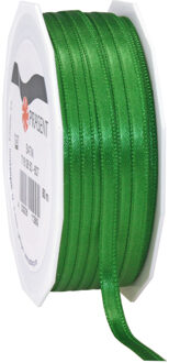 Cadeaulint/sierlint Satijn - 0.6 cm x 50 meter - Groen - cadeaus inpakken - decoratie