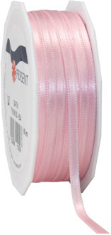 Cadeaulint/sierlint Satijn - 0.6 cm x 50 meter - licht roze - cadeaus - Cadeaulinten