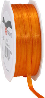 Cadeaulint/sierlint Satijn - 0.6 cm x 50 meter - Oranje - cadeaus - Cadeaulinten