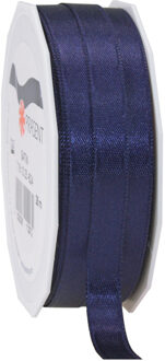 Cadeaulint/sierlint Satijn - 1 cm x 25 meter - Donker Blaauw - cadeaus inpakken - decoratie