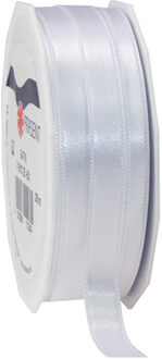 Cadeaulint/sierlint Satijn - 1 cm x 25 meter - wit - cadeaus inpakken - decoratie