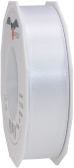 Cadeaulint/sierlint Satijn - 2.5 cm x 25 meter - wit - cadeaus inpakken - decoratie