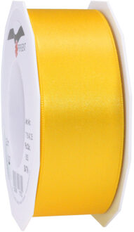 Cadeaulint/sierlint Satijn - 4 cm x 25 meter - geel - cadeaus inpakken - decoratie