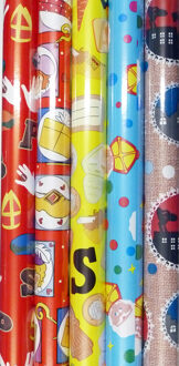 Cadeaupapier Sinterklaas200x70 Per LOSSE ROL multi