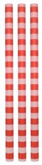 cadeaupapier stripes - poppy red/litchi