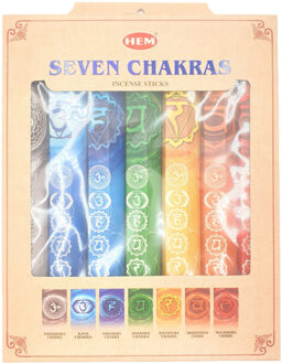 Cadeauset Hem Wierrook 7 Chakras geuren 20 sticks per geur - Wierookstokjes