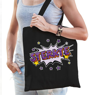 Cadeautas sterkte zwart katoen voor dames - Feest Boodschappentassen