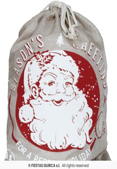 Cadeauzak Kerstman Grijs Greetings (40x55cm) Zilver - Grijs