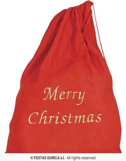 Cadeauzak Merry Christmas Santa Rood (60x95cm) Rood - Zalm