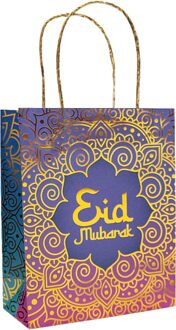 Cadeauzakje Eid Mubarak Paars/Blauw Multikleur - Print