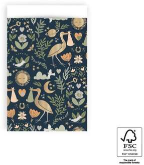 Cadeauzakjes Geboorte Baby Blauw/Goud (10st) Multikleur - Print