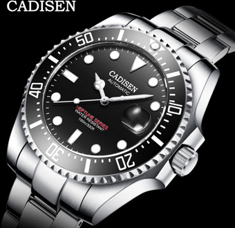 CADISEN Japan Mechanical Movement Watch Men 100M Waterproof Top Brand Automatic Watch Ceramics Business Sport Relogio Masculino