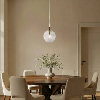 Cadix hanglamp van glas, 1-lamp, Ø 21 cm helder, goudkleurig