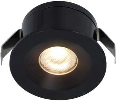 Cadiz Mini LED Inbouwspot - 12 Volt 3 Watt 200 lumen - 2700K warm wit - Dimbaar - Plat 26mm - IP44 waterdicht - Zwart
