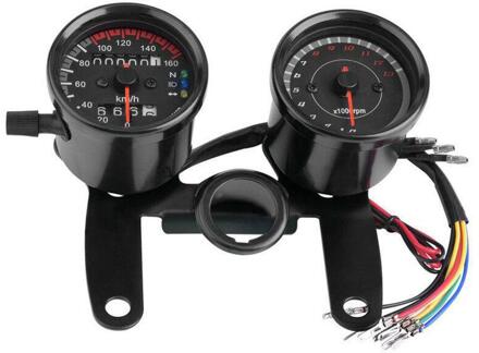 Cafe Racer Motorcycle Kilometerstand Speedmeter Toerenteller Led Speed Meter Motor Kilometerstand Snelheidsmeter Toerenteller