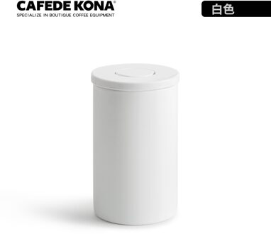 Cafedekona Verzegelde Blikken 0.4L Rvs Koffie Opslag Pot Met Unidirectionele Vent Winkel Thee Noten Keuken Opslag Potten Tool wit approx 400ml