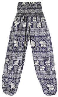 Caida Vrouwen Rode Olifant Loose Fit Harembroek Hippie Workout Party Strand Broek Casual Broek blauw high waist