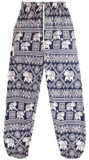 Caida Vrouwen Rode Olifant Loose Fit Harembroek Hippie Workout Party Strand Broek Casual Broek blauw lace