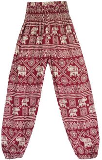 Caida Vrouwen Rode Olifant Loose Fit Harembroek Hippie Workout Party Strand Broek Casual Broek rood high waist