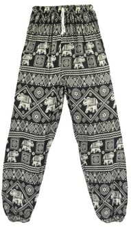 Caida Vrouwen Rode Olifant Loose Fit Harembroek Hippie Workout Party Strand Broek Casual Broek zwart lace