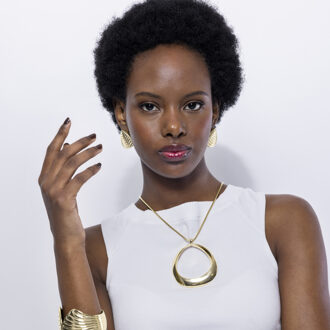 Caimiz oorbellen afgewerkt in 18k geel goud - One Size