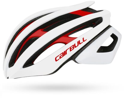 Cairbull Fietsen Fietshelm Voor Volwassenen Mannen Vrouwen Mountainbike Helmen Lichtgewicht Dubbele Laag Racefiets Mtb Racing Helm wit-rood / M(54-58cm)