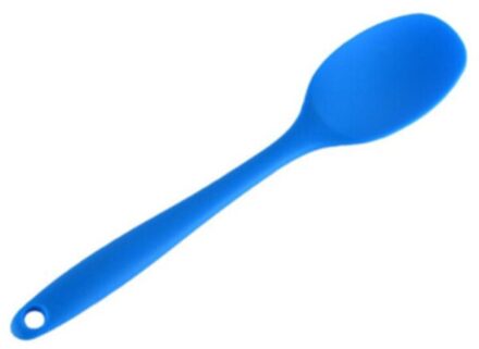 Cake Boter Spatel Siliconen Lepel Mengen Lepel Lange Steel Kookgerei Servies Keuken Soep Lepels Mixer Koken Gereedschap blauw