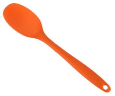 Cake Boter Spatel Siliconen Lepel Mengen Lepel Lange Steel Kookgerei Servies Keuken Soep Lepels Mixer Koken Gereedschap oranje