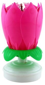 Cake Candle Musical Candle Lotus Flower Party Art Happy Birthday Candle Lights Kids Party DIY Cake Decoration Candles Wax k A2