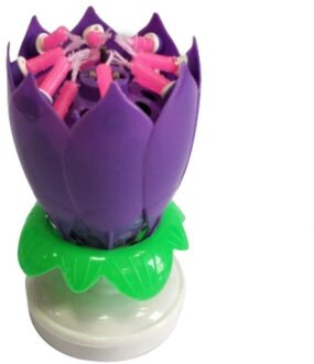Cake Candle Musical Candle Lotus Flower Party Art Happy Birthday Candle Lights Kids Party DIY Cake Decoration Candles Wax k A3