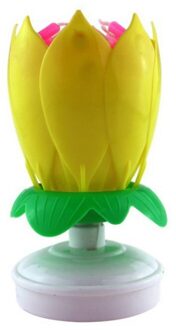 Cake Candle Musical Candle Lotus Flower Party Art Happy Birthday Candle Lights Kids Party DIY Cake Decoration Candles Wax k A4