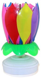 Cake Candle Musical Candle Lotus Flower Party Art Happy Birthday Candle Lights Kids Party DIY Cake Decoration Candles Wax k A5