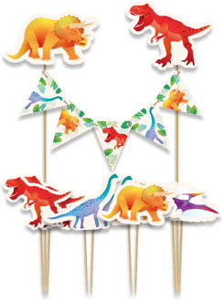 Cake Decoratie Dinosaurus (8st) Multikleur - Print