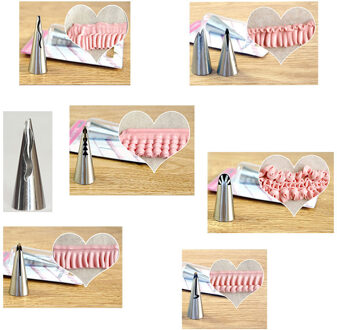 Cake Decoratie Siliconen Spuitzak + 7 pcs Franje Tips Set Rvs Icing Piping Nozzles Set Bakken Tool