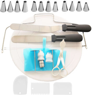 Cake Decorating Kit Set Bakken Accessoires Draaitafel Stands Cake Tips, Icing Soepeler Spatel, Piping Pastry Tassen Gereedschap