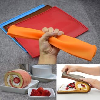 Cake Rolling Mat Siliconen Mat Bakken Mat Voor Cake Gereedschappen Pizza Pastry Mat Cake Bakken Gereedschappen Siliconen Bakken Mat Zwitserse roll Mat blauw