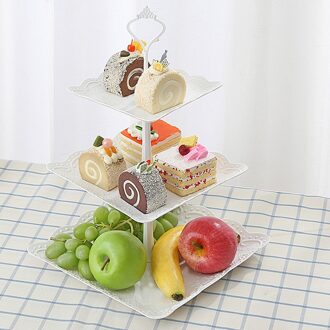 Cake Stand 3 Lagen Wedding Cake Plaat Stand Dessert Fruit Groente Geplaatst Tool Birthday Party Wedding Cupcake Stand