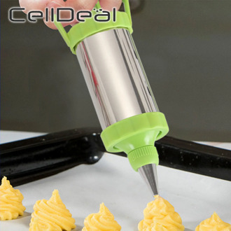 Cake Syringe Sets Cake Baking Nozzle Stainless Steel Icing Piping Nozzle Cupcake Decorating Spatulas Scraper Syringe Accessories
