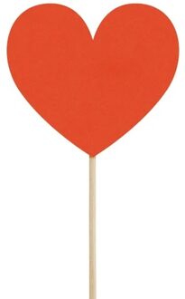 Cake Toppers Hartjes Rood (6st) Rood - Zalm